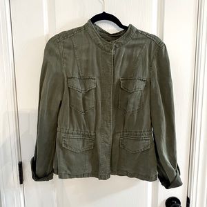 Sanctuary Army Green Lightweight Snap Button Peplum Jacket Size XS